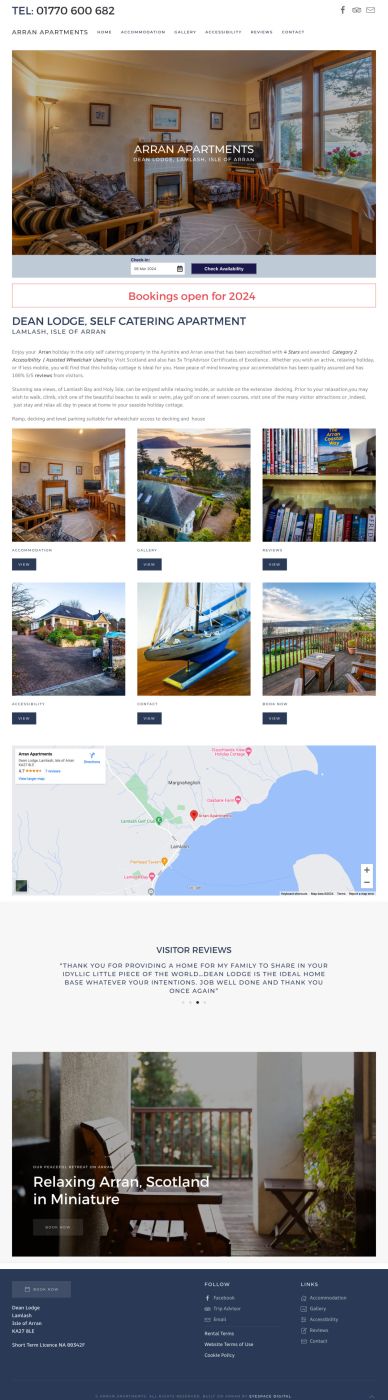 ARRAN APARTMENTS WEBSITE